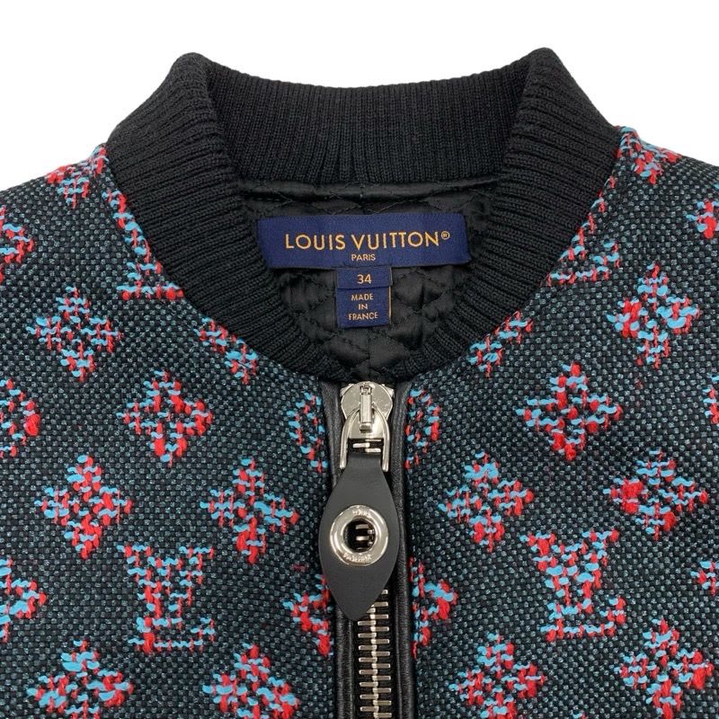 Louis Vuitton Monogram Jacquard Zip Up Jacket Outerwear Blouson Black