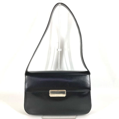 Prada Shoulder Bag Logo B7470 Leather Black