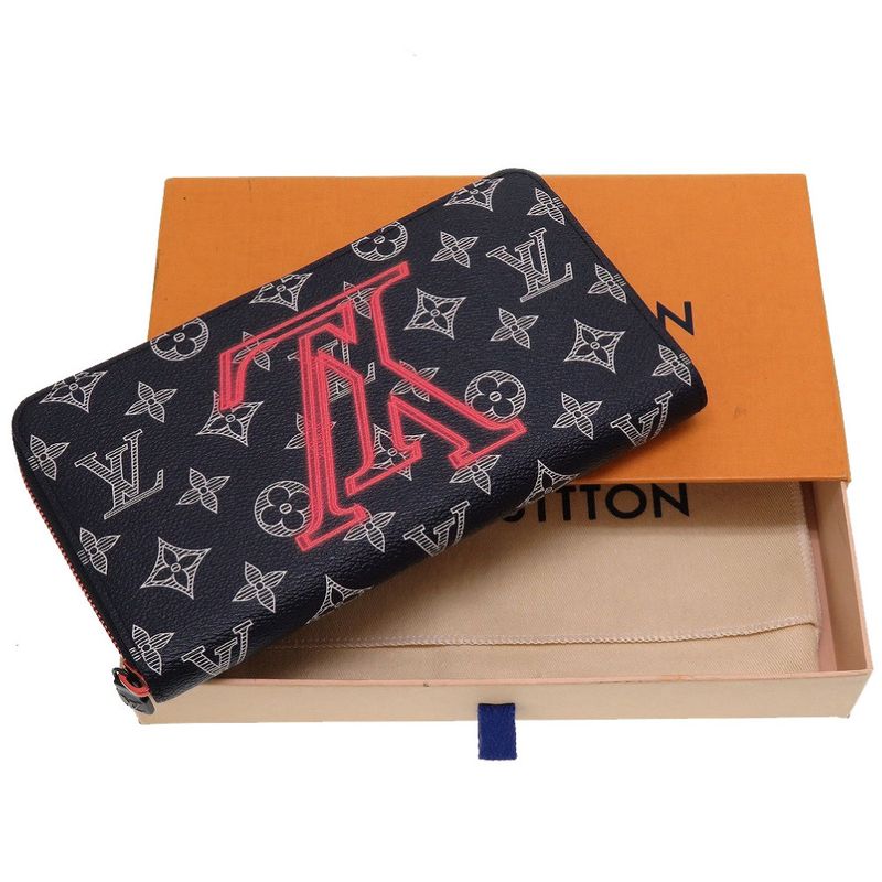 Louis Vuitton Monogram Ink Upside Down M62931 Zippy Organizer Navy Round Zipper