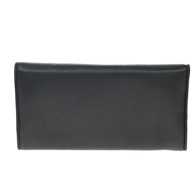 Gucci Long Wallet Fold Wallet Leather Black 65kb005