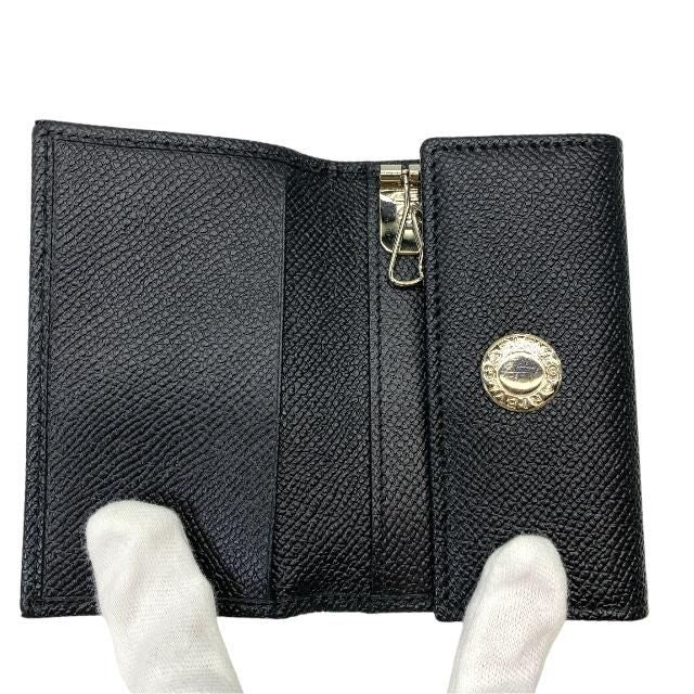 Bvlgari 6-ring Key Case Key Ring Leather Black