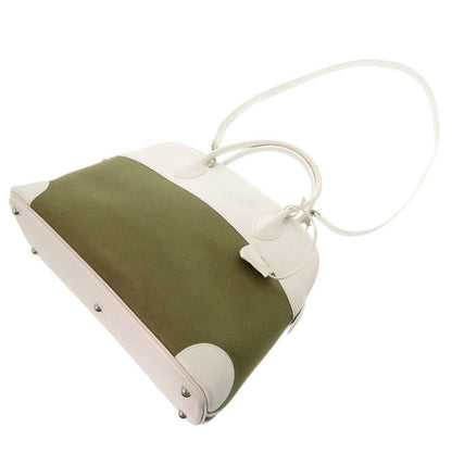 Hermes Bolide 37 Toile Gibesieres Vorsluft Khaki White □K Engraved Handbag 1537