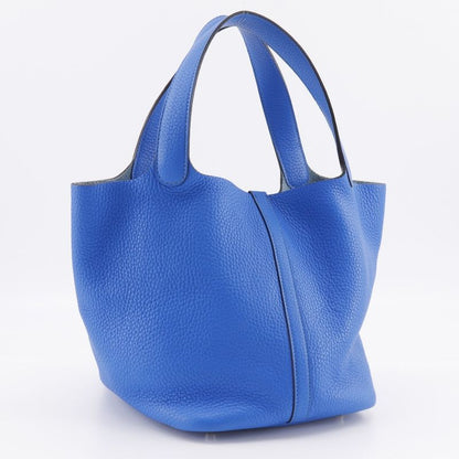 Hermes Picotin Lock MM Taurillon Clemence Blue Idylla Blue X Ladies Handbag