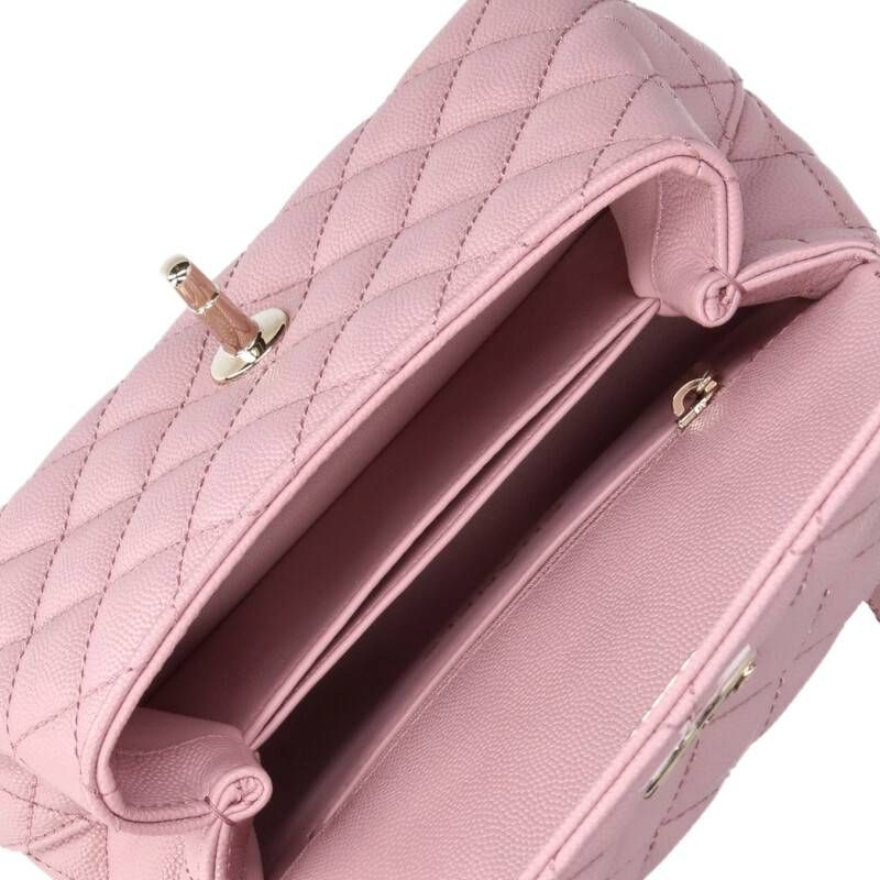 Chanel Top Handle Mini Coco Mark Caviar Skin 2-way Handbag Women