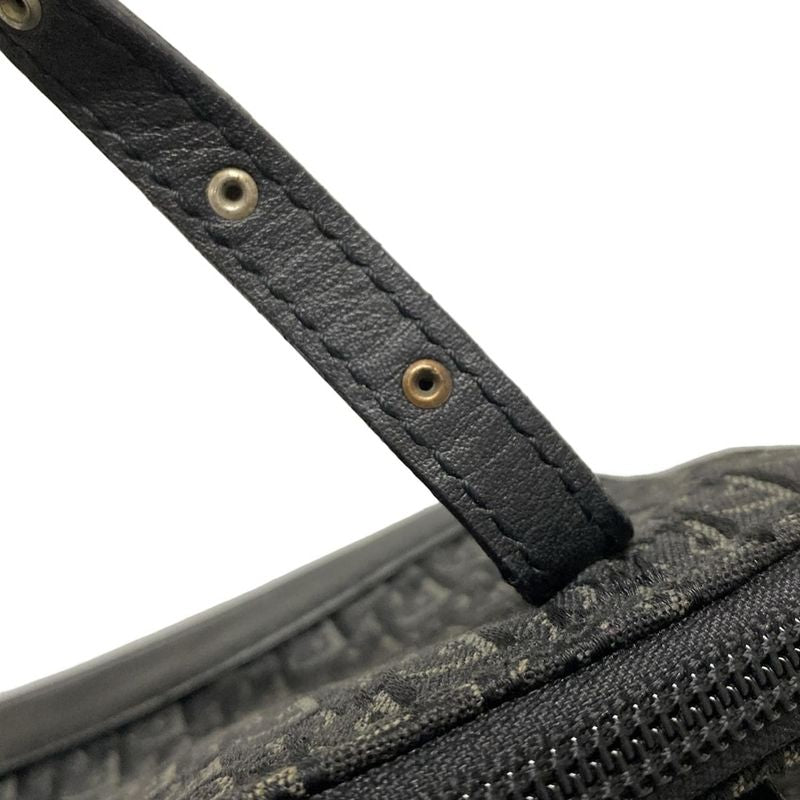 Dior/christian Dior Handbag Trotter Black And Gray Studded/mini Bag Leather