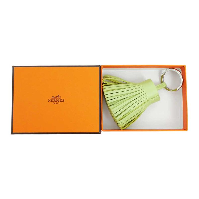 Hermes Key-ring Carmen Charm Pistachio Yellow Green Silva-hardware Key