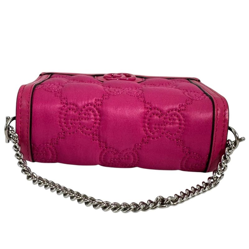 Gucci 2WAY Bag Handbag GG Mini Matelasse Handbag Gucci Pink