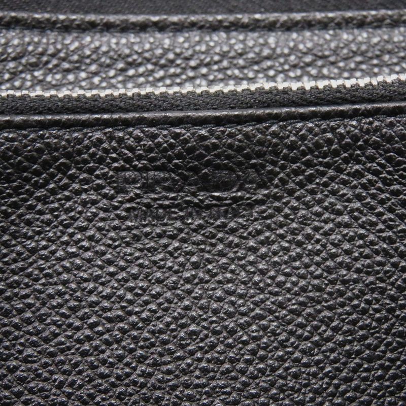 Prada Soft Calf Triangle 2ml317 Leather Black 0781 Black Long Wallet Prada