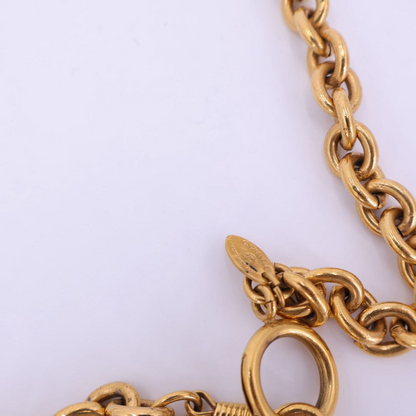 Chanel Coco Mark Round Necklace Chain Long Necklace GP Gold Ladies