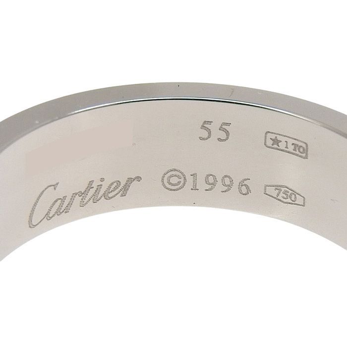 Cartier Love Ring Classic Model 18K White Gold 750 White Gold #55 Equivalent To