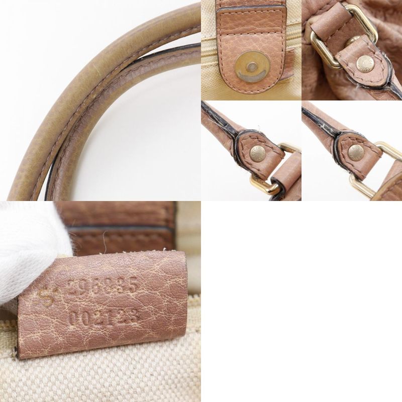 Gucci Sookie GG 296835 Striped Leather Pink Women's Tote Bag