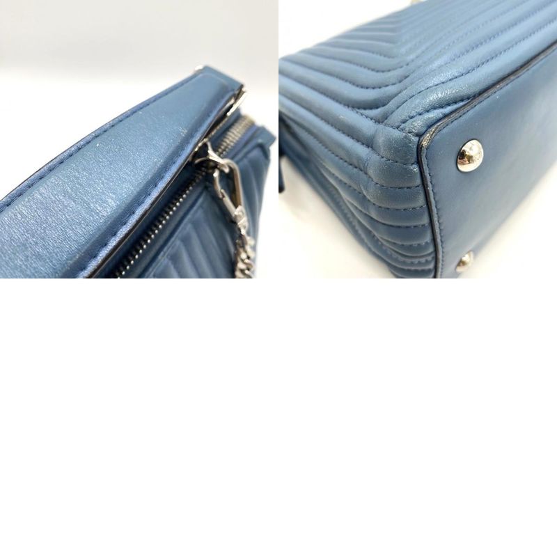 Fendi 8bn299 Dotcom Handbag Shoulder Bag 2way Blue Leather Women Fashion