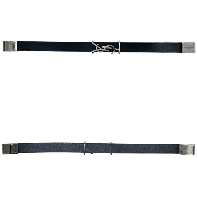 Saint Laurent Bracelet Black Cassandra Excellent Condition Leather Preowned
