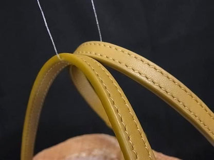 Loewe Anagram Straw X Leather Basket Bag Handbag Tote Women Beige Ft0538