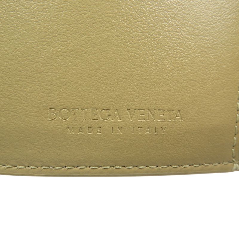 Bottega Veneta Triangle Tiny Wallet Calfskin Gold Hardware Silver Hardware