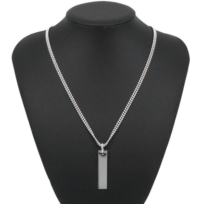 Gucci Logo Bar Double Ball Chain Silver 925 Unisex 23.9g Necklace