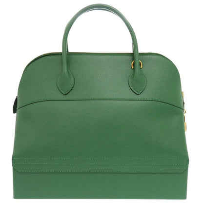 Hermes Macpherson Courchevel Vert Gold Hardware □G Engraved 2WAY Handbag Green