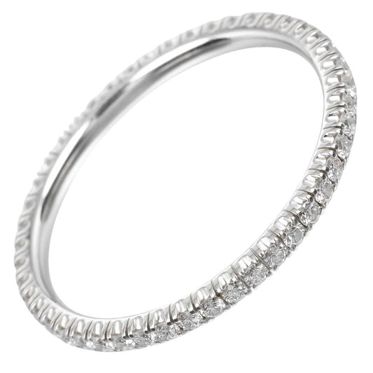 Cartier Etancel Full Eternity 18kwhite Gold With Diamonds #7.5 Ladies 1.1g Ring