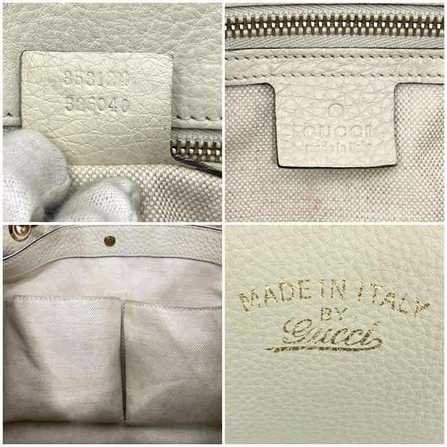 Gucci 2way Boston Bag White Bamboo 353124