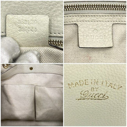 Gucci 2way Boston Bag White Bamboo 353124