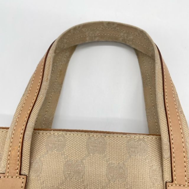 Gucci 002 1079 Handbag Tote Mini Bag Beige GG Canvas Leather Fashion Women