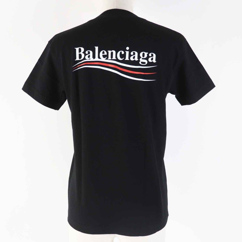 Balenciaga 2020 612964 100% Cotton Campaign Logo Short Sleeve T-shirt Black M