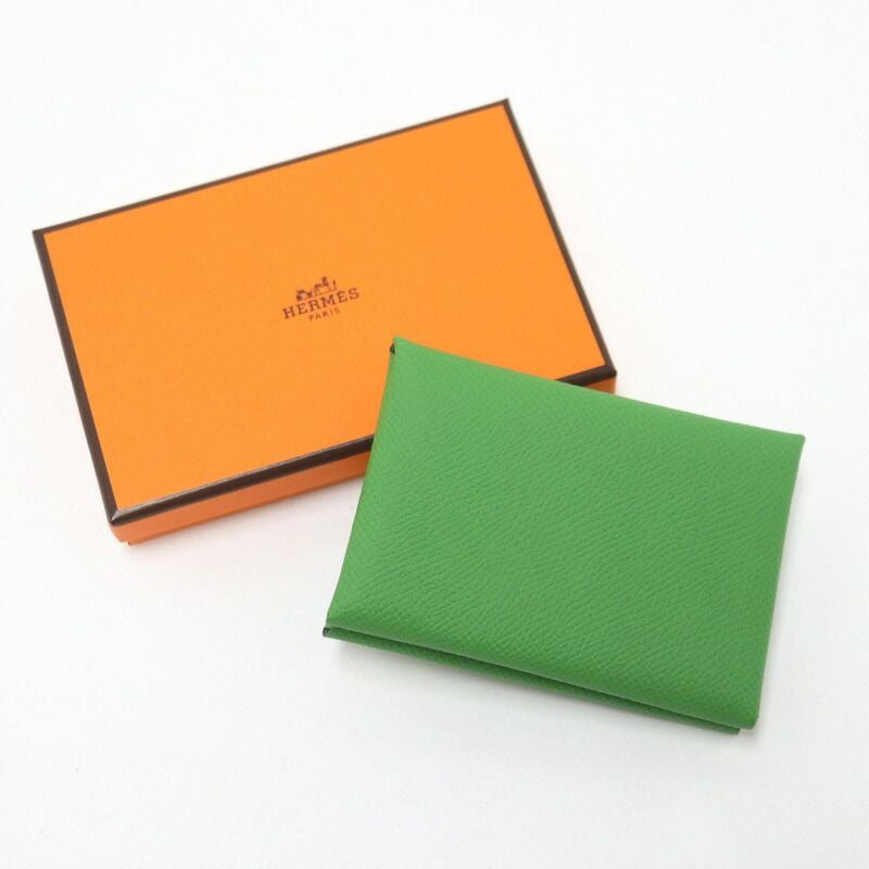 Hermes Calvi Duo Coin Case Epsom Yucca