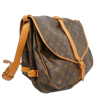 Louis Vuitton Shoulder Bag Monogram Saumur 35 Brown — view 2