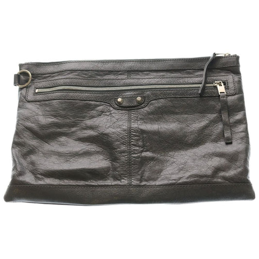Balenciaga Classic Clip Clutch Black Leather