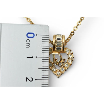 Christian Dior Necklace Choker Vintage Heart Motif Rhinestone — view 8