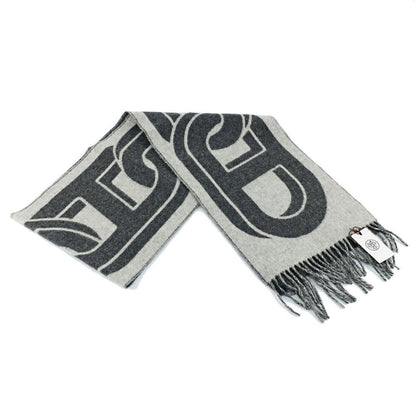 Hermes Cashmere Scarf Mayon 100% Gris Cine Cles