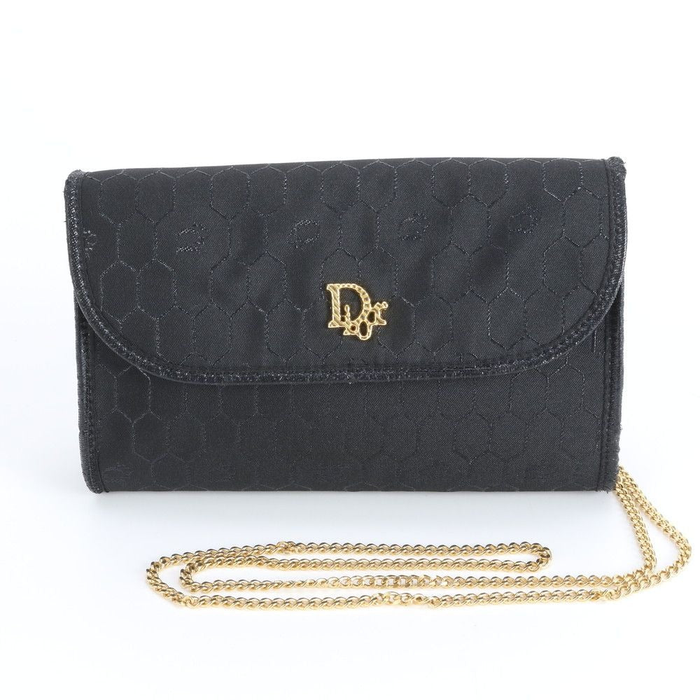 Dior Honeycomb Pattern Chain Leather Nylon Shoulder Bag