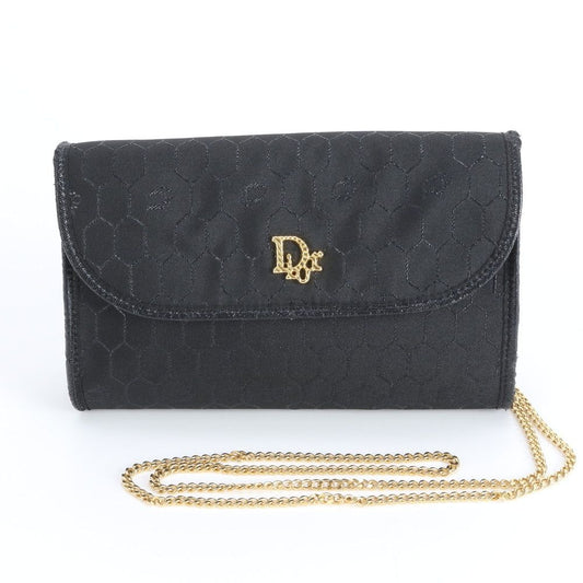 Dior Honeycomb Pattern Chain Leather Nylon Shoulder Bag