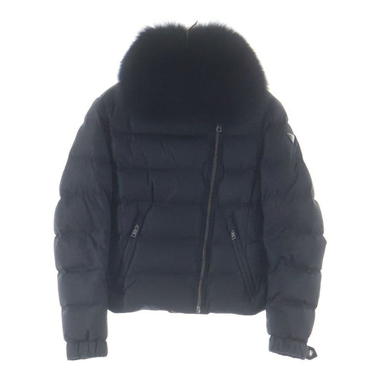 Prada Blue Riders Down Jacket Triangle Logo Nylon Black