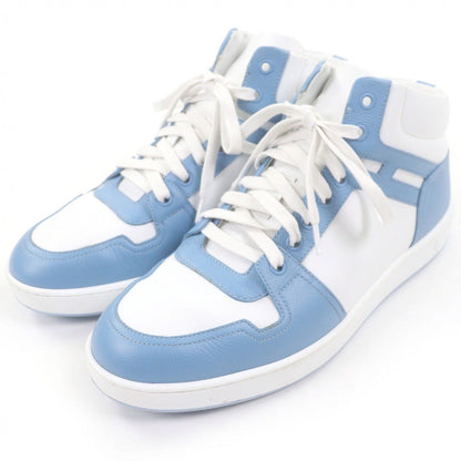 Hermes Leather Series Motif Logo High Cut Sneakers Light Blue