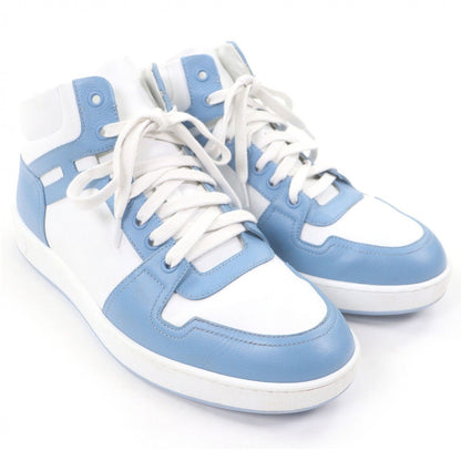Hermes Leather Series Motif Logo High Cut Sneakers Light Blue — view 2