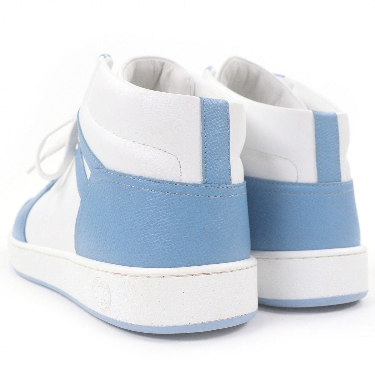 Hermes Leather Series Motif Logo High Cut Sneakers Light Blue — view 5
