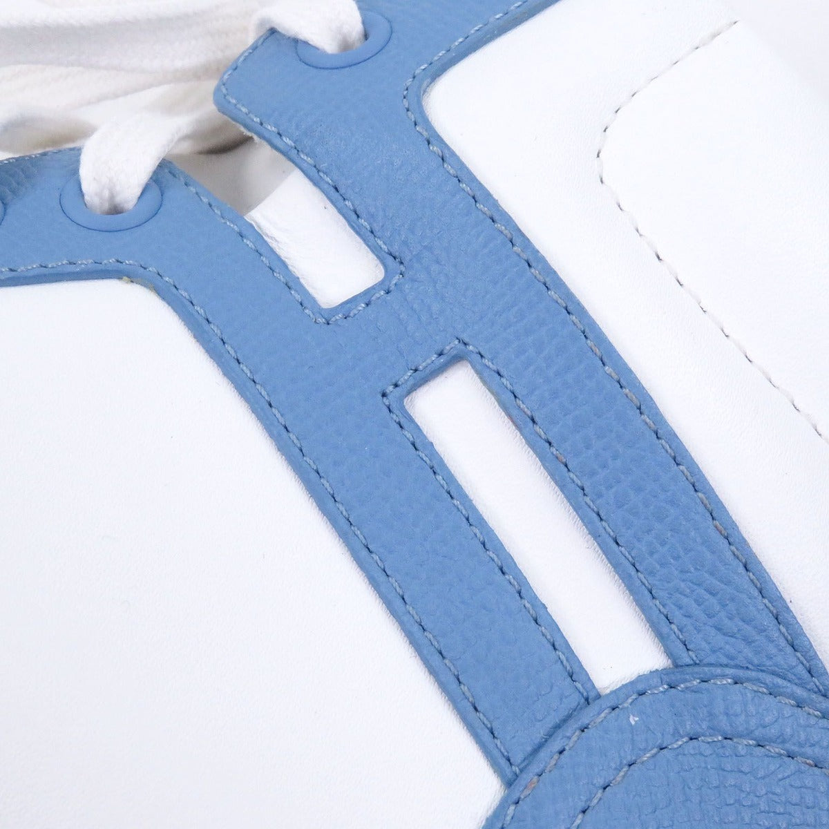 Hermes Leather Series Motif Logo High Cut Sneakers Light Blue — view 7