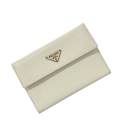 Prada Trifold Wallet White Talco