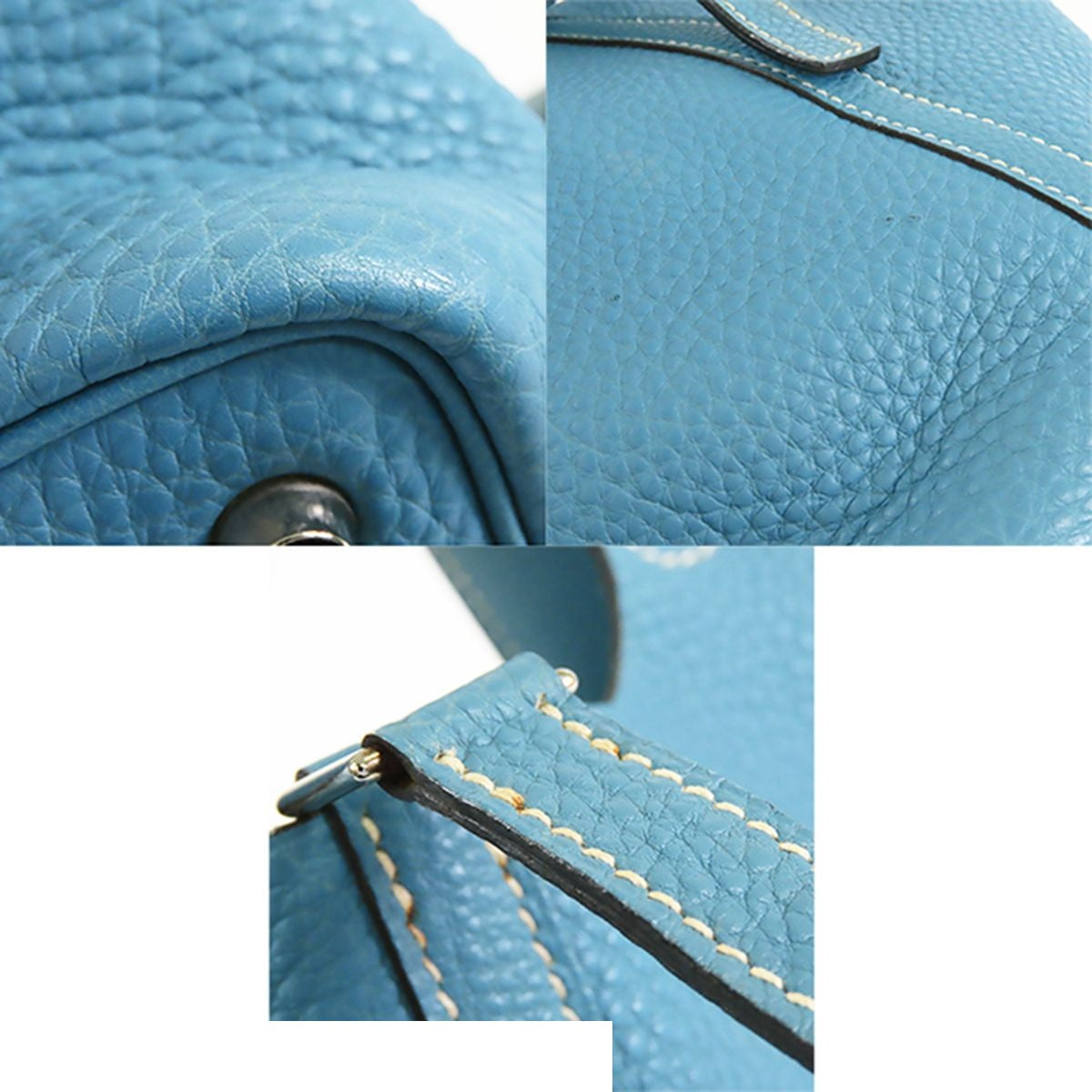 Hermes Picotin PM Blue Jean Silver Taurillon Handbag — view 6