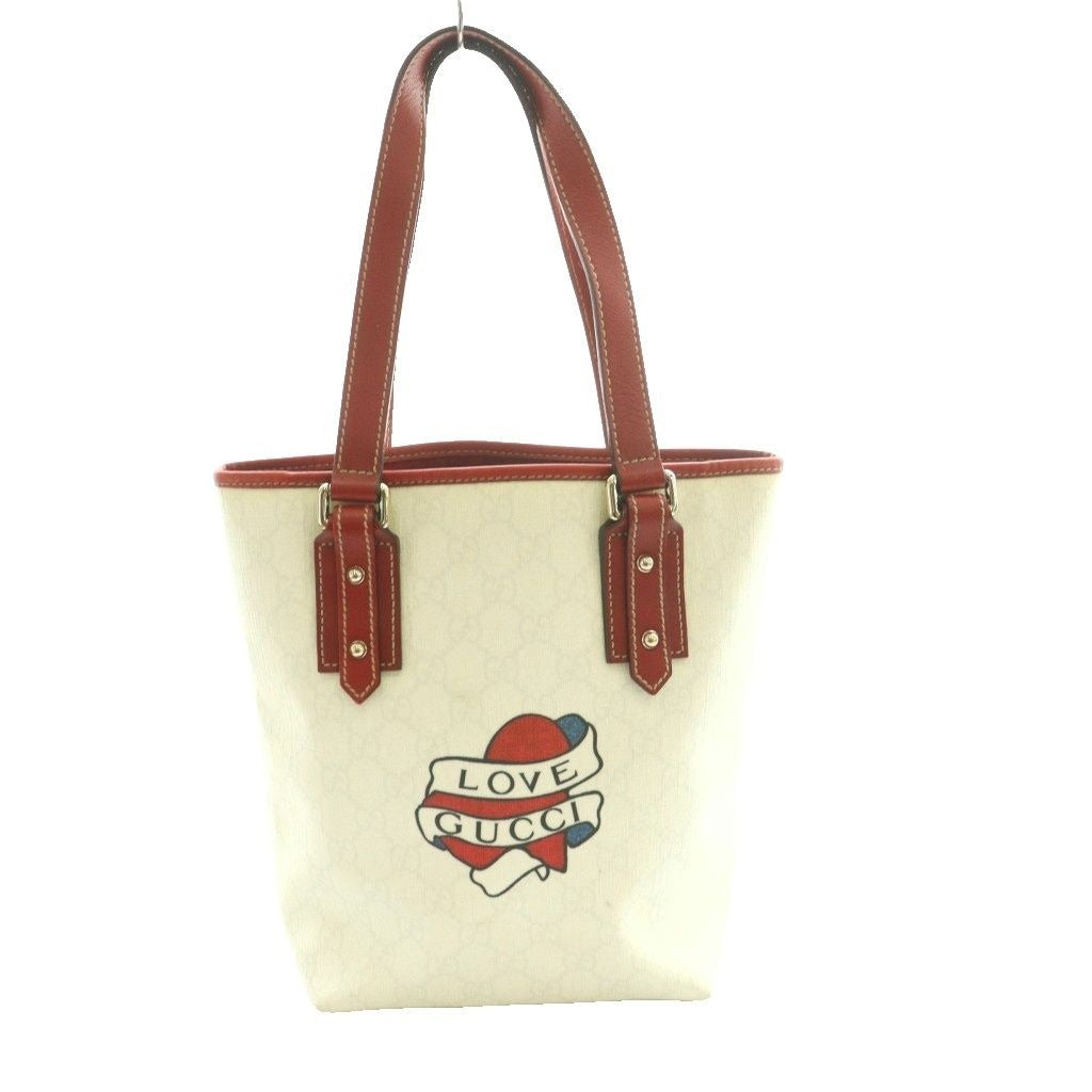 Gucci GG Canvas Love Tote Hand Off White Red SS