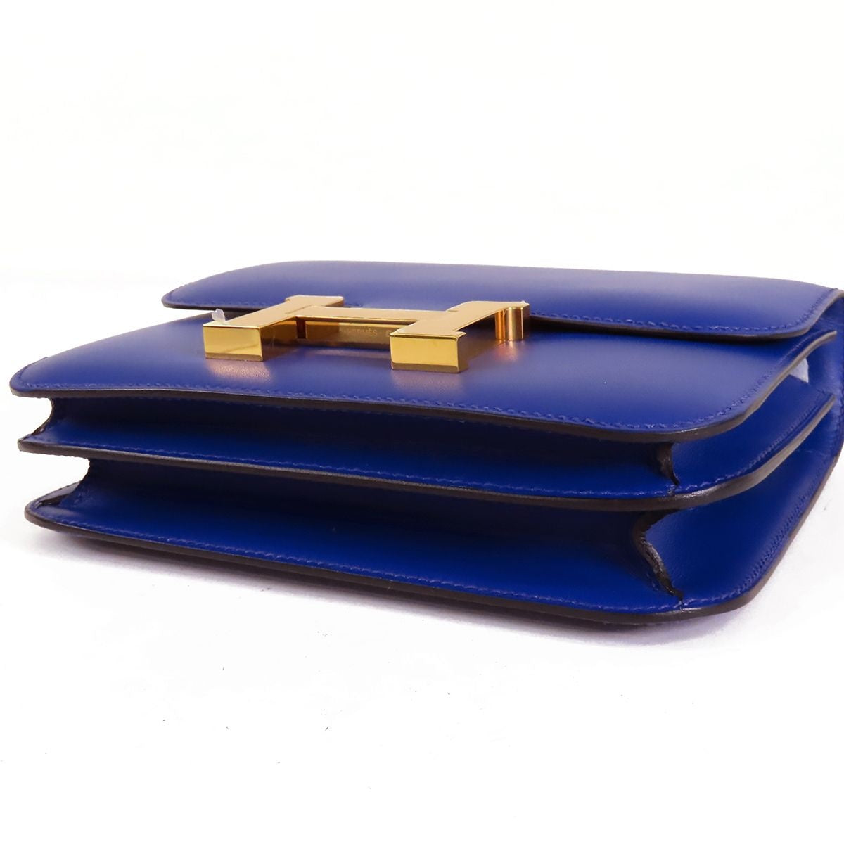 Hermes Constance 3 Mini 18 Blue Electric Gold Tadelakt Shoulder Bag — view 3