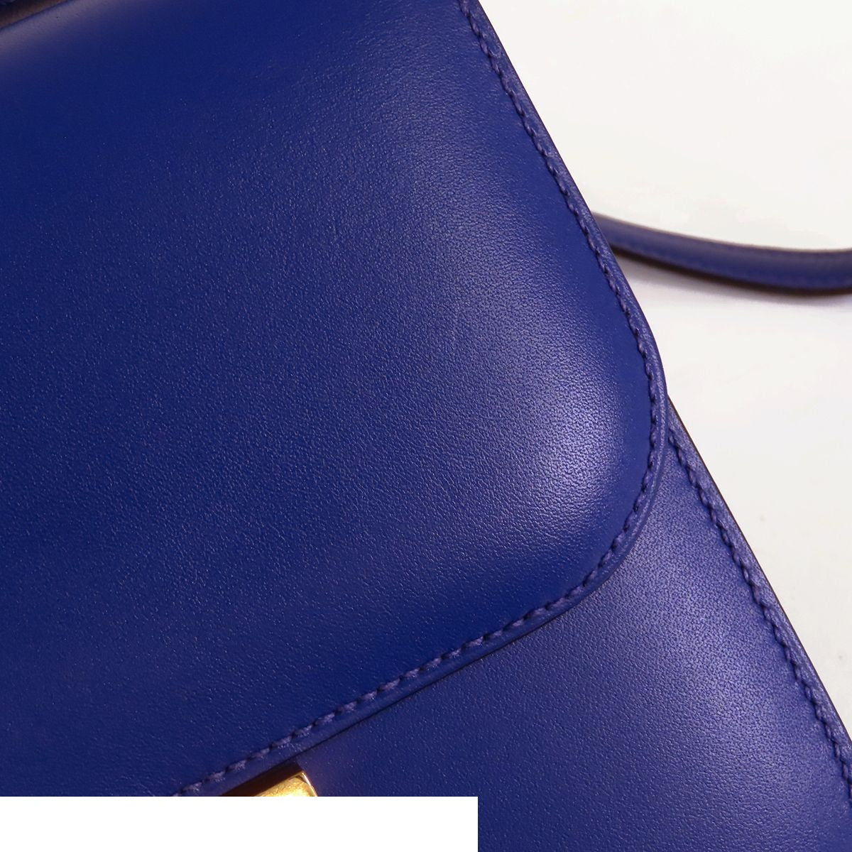 Hermes Constance 3 Mini 18 Blue Electric Gold Tadelakt Shoulder Bag — view 8