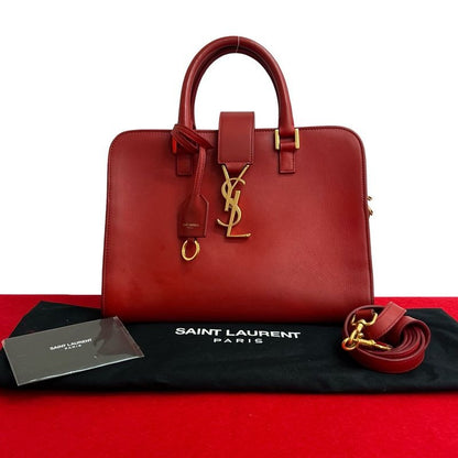 Saint Laurent Paris Baby Cabas YSL Logo Hardware Leather 2-Way Handbag