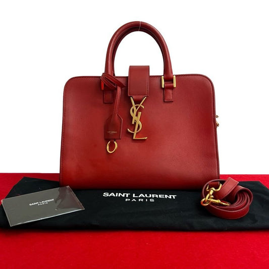 Saint Laurent Paris Baby Cabas YSL Logo Hardware Leather 2-Way Handbag