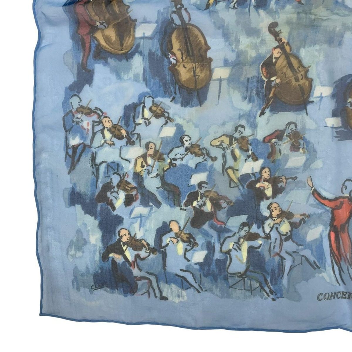 Hermes Silk Scarf Concerto Blue — view 5