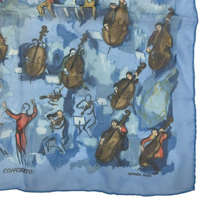 Hermes Silk Scarf Concerto Blue — view 6