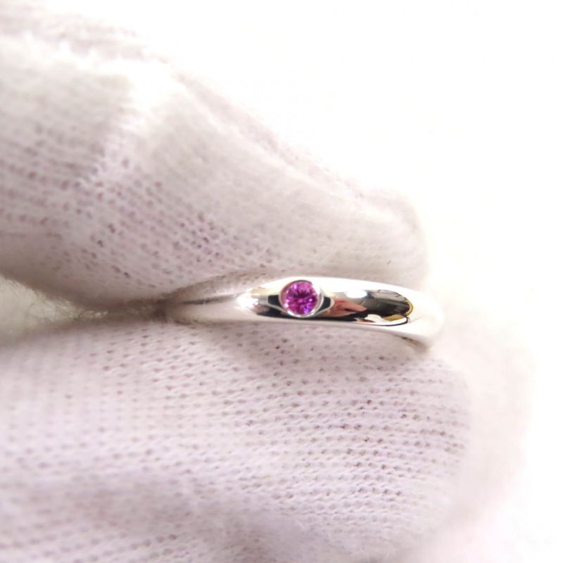 Tiffany & Co Elsa Peretti Stacking Band Ring Ag925 Pink Sapphire