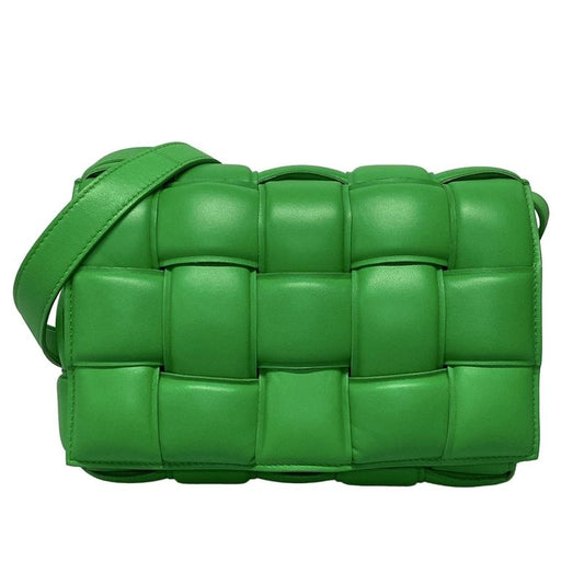 Bottega Veneta Shoulder Bag Padded Cassette Green Lambskin