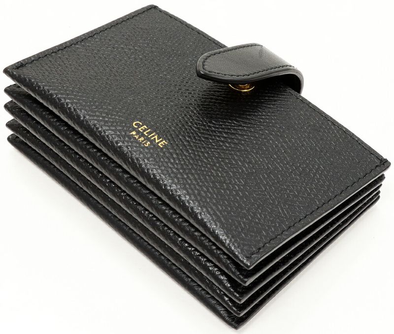 Celine Card Case Accordion Card Holder Calf Black 10b693bfp38no